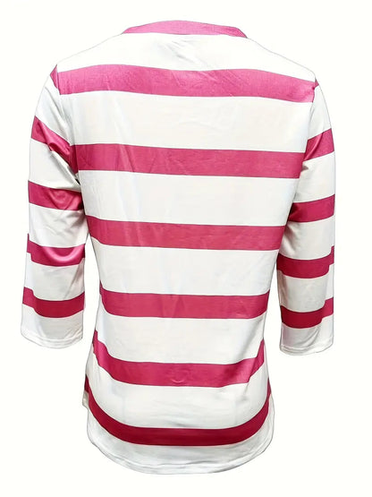 Eirah - Essential V-neck Striped Print Blouse