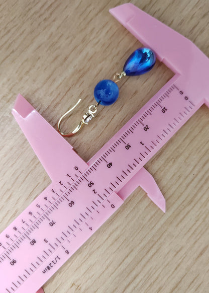 Style Peacock Blue Water Droplet Acrylic Drop Earrings