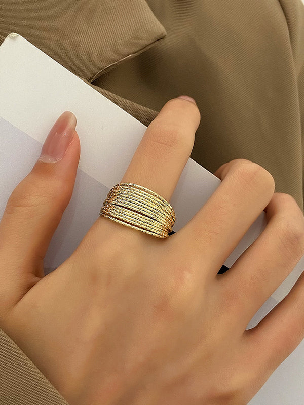 Adjustable Hollow Sequined Color Rings Accessories