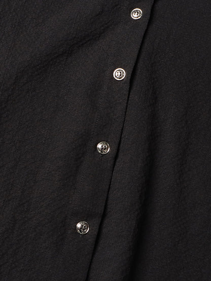Long Sleeves Loose Belted Buttoned Lapel Mini Dresses Shirt Dress