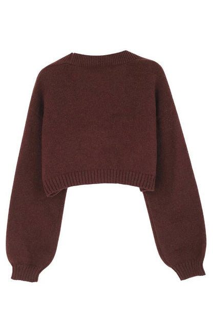 Cookie Man Pattern Knitted Cardigan