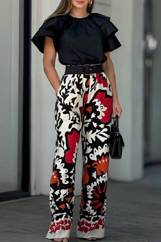 Rilynn – Print Ruffle Two-piece Set
