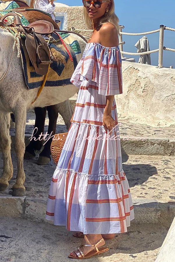 Festival Weather Off Shoulder Vacation Maxi Dress