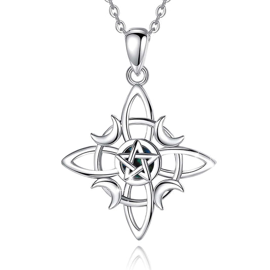 Pentacle Witches Knot Protection Necklace