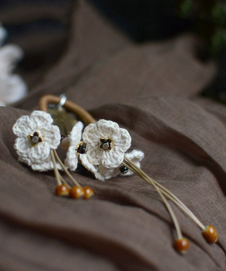 Unique White Stainless Steel Tassel Drop Earrings