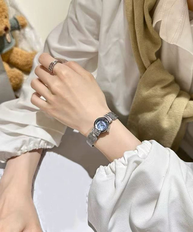 Silk Stainless Steel Zircon Waterproof Reinforced Glass Watches