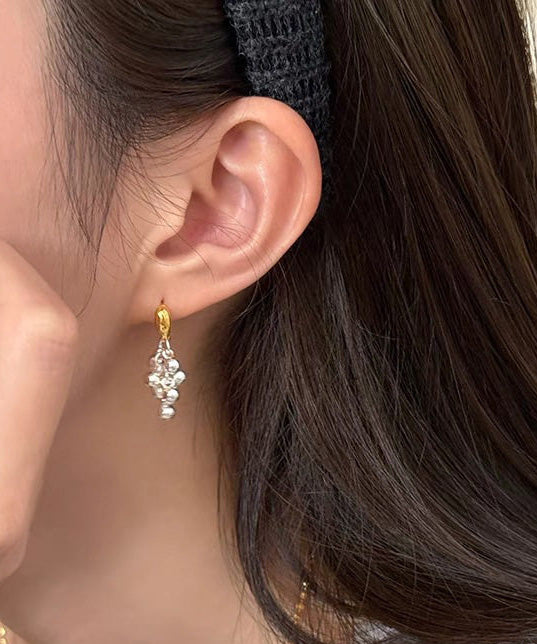 Gold Silver Grapes Streaming Earrings
