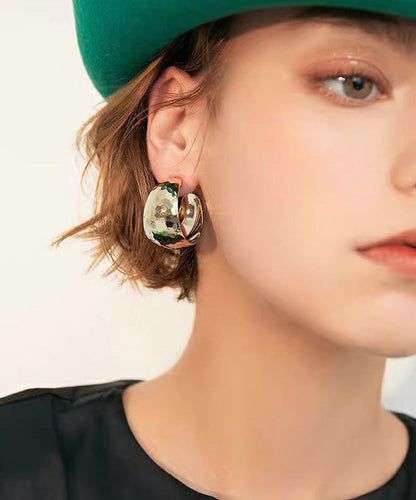Original Design Simple Style Metal Hoop Earrings