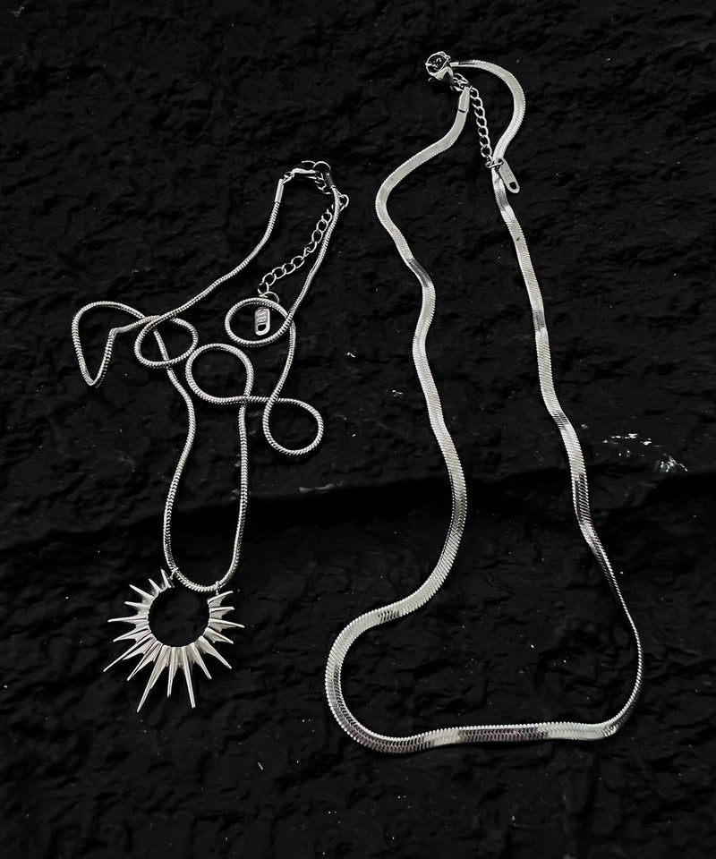 Fine Silk Stainless Steel Bilayer Sun God Pendant Necklace