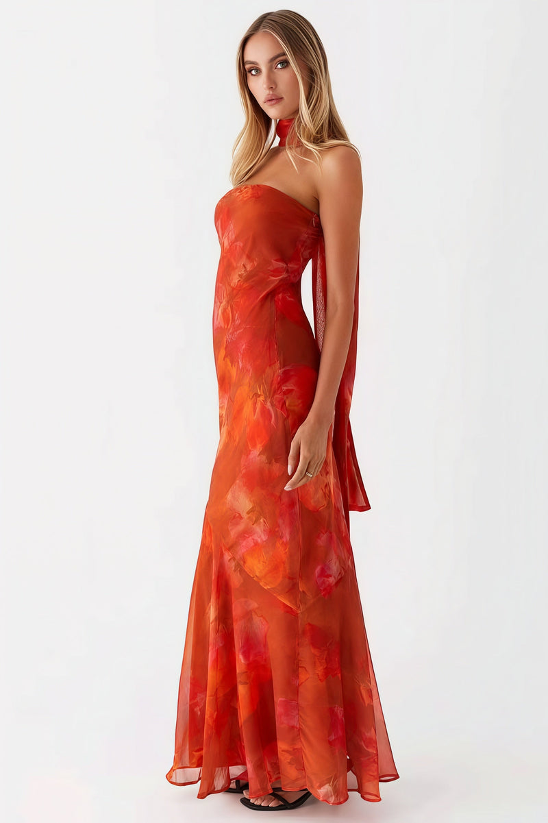Tie Fishtail Vacation Maxi Dress