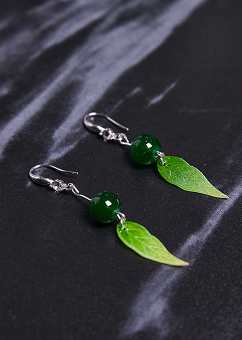 Leaf Leaf Acrylic Turquoise Drop Earrings