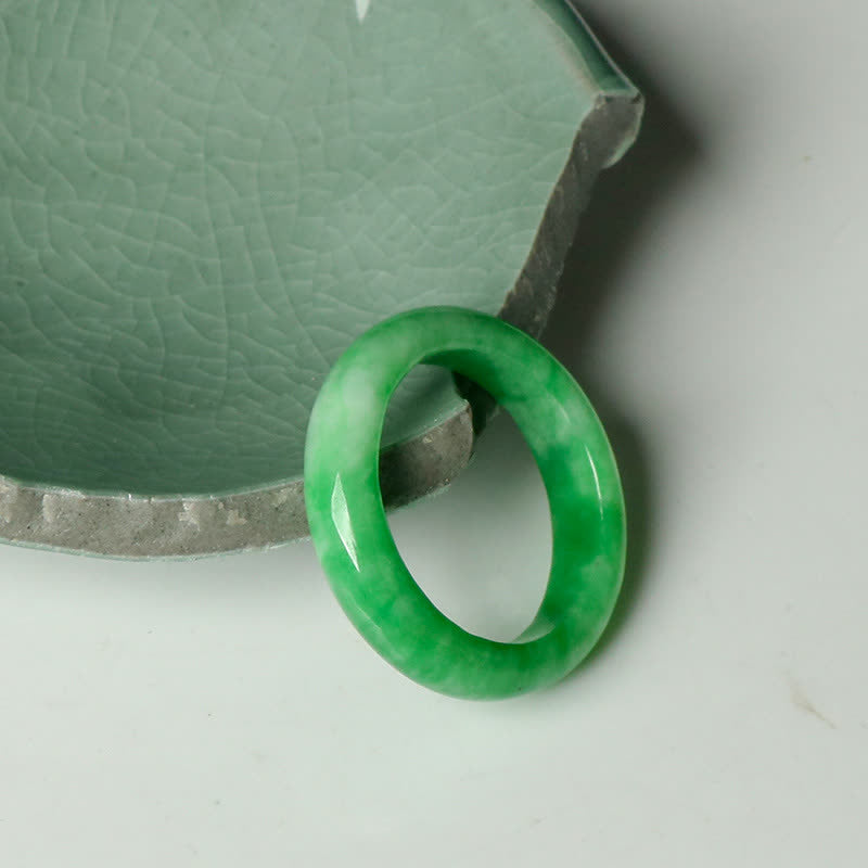 Buddha Stones Jade Abundance Luck Ring