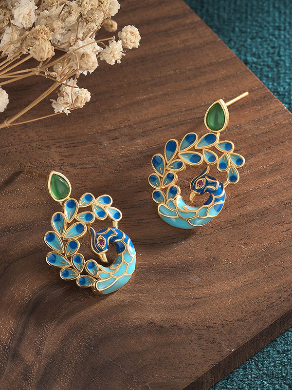 Peacock Shape Earrings Accessories