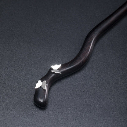 Ebony Butterfly Hairpin 925 Silver | Chinese Style Relaxation