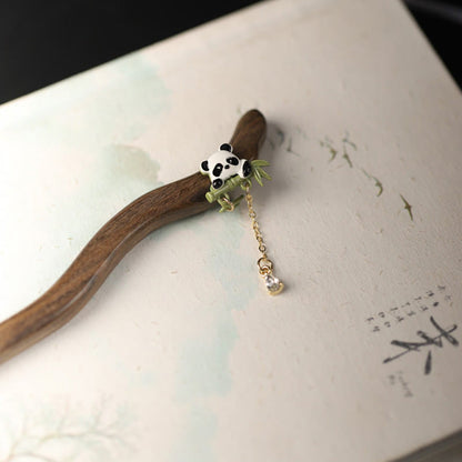 Ebony Hairpin With Bamboo Tassel for Courage | Chinese Hairpins