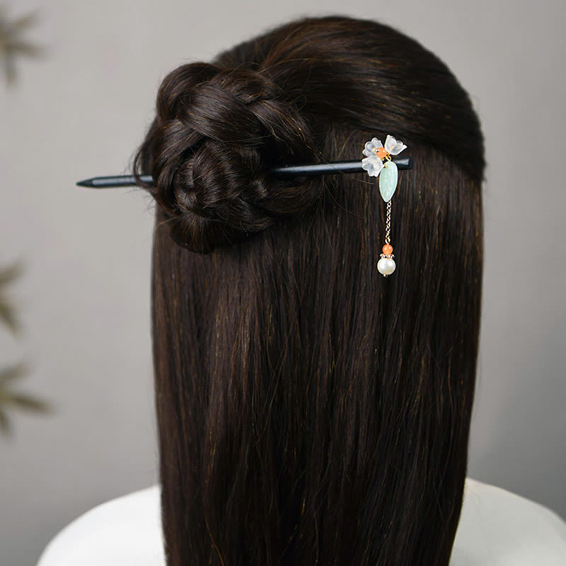 Ebony Liuli Chinese Hairpin for Courage & Protection