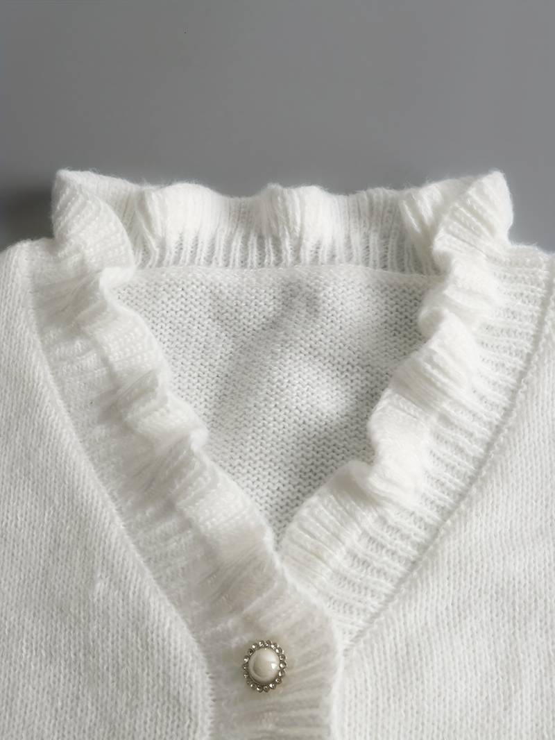 Darcey | Ruffle Blouse With Decorative Buttons for