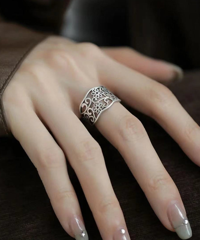 Silk Sterling Silver Hollow Out Rings