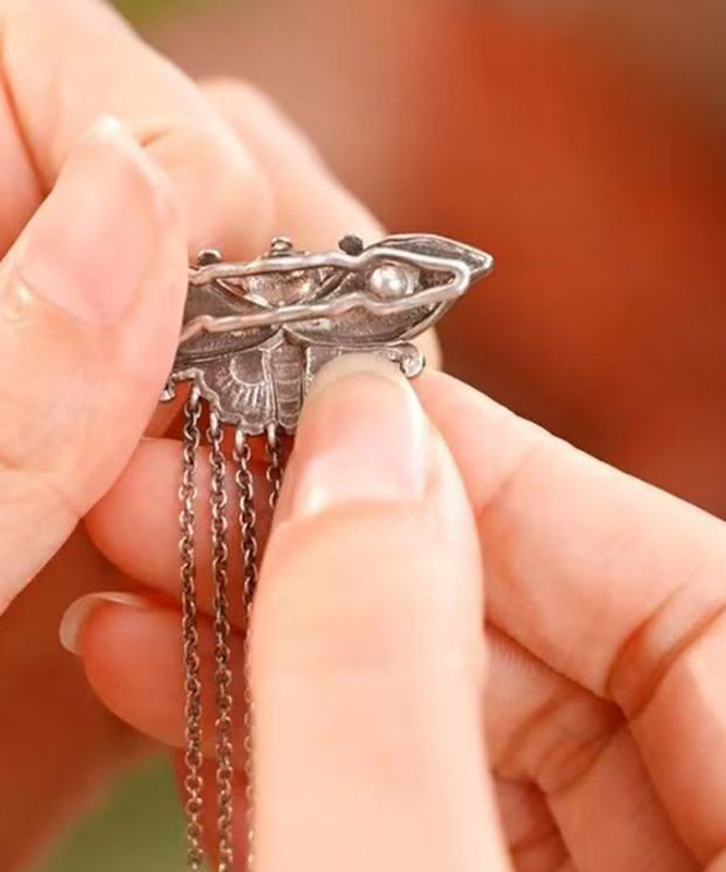 Silk Sterling Silver Butterfly Tassel Hairpin