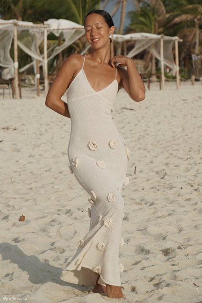 Edwina V-neck Knitted Maxi Dress