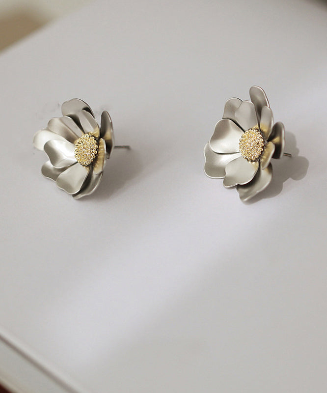 New Gold Sterling Silver Overgild Stud Earrings