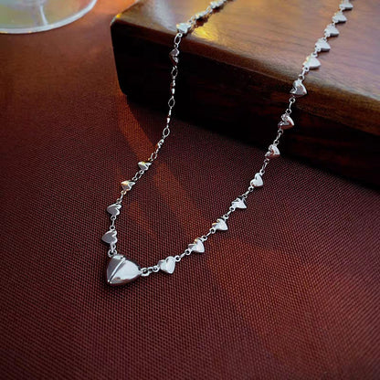 Silk Copper Metal Love Necklace