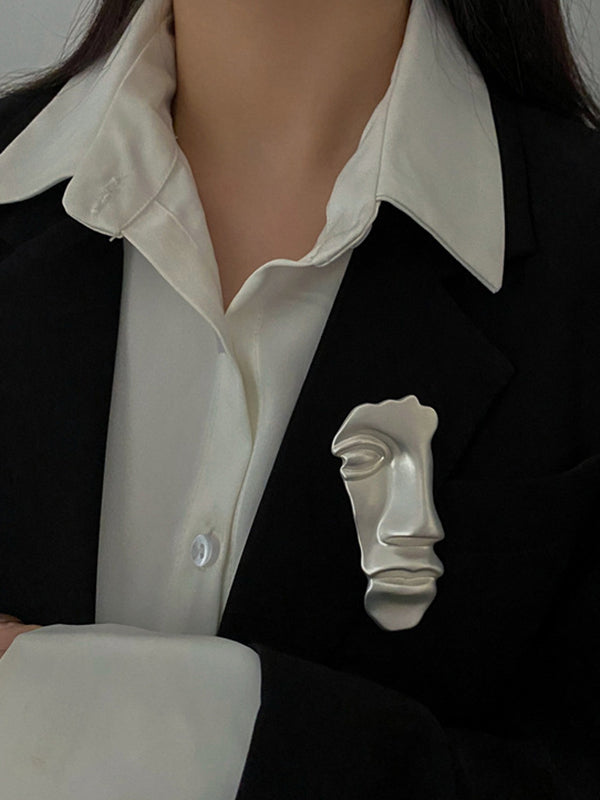 Artistic Retro Matte Mask Brooch