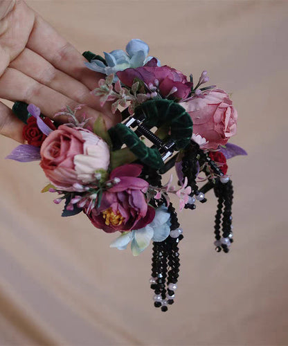 Rainbow Alloy Cloth Tassel Hairpin