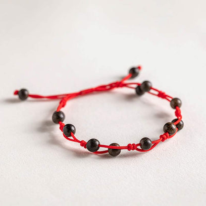 Calming Red Agate Moss Agate Cinnabar Bracelet