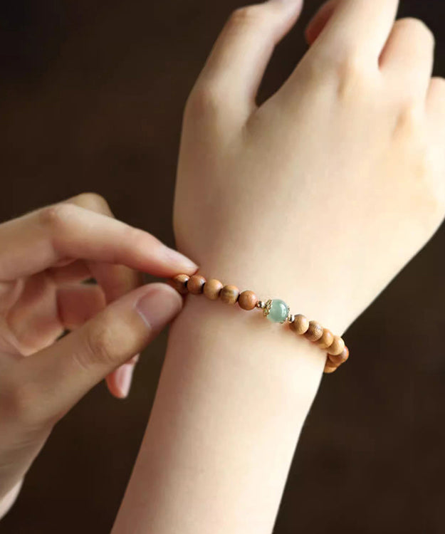 Yellow Jade Mahogany Beading Bracelet