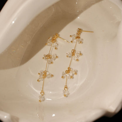 Elara Crystal Earrings in Gold