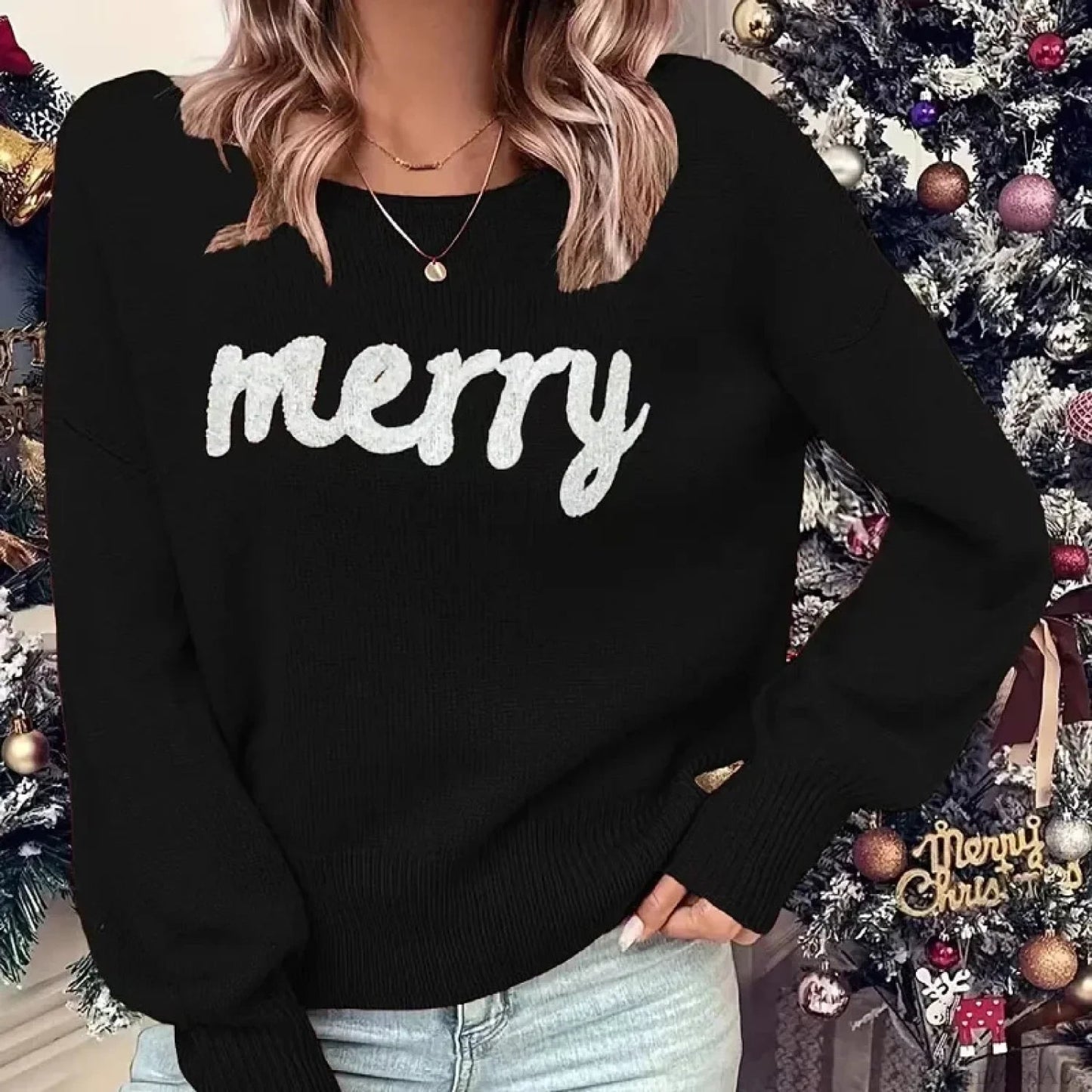 Soft Loose Red Pullover Female Winter Warm Christmas Sweater