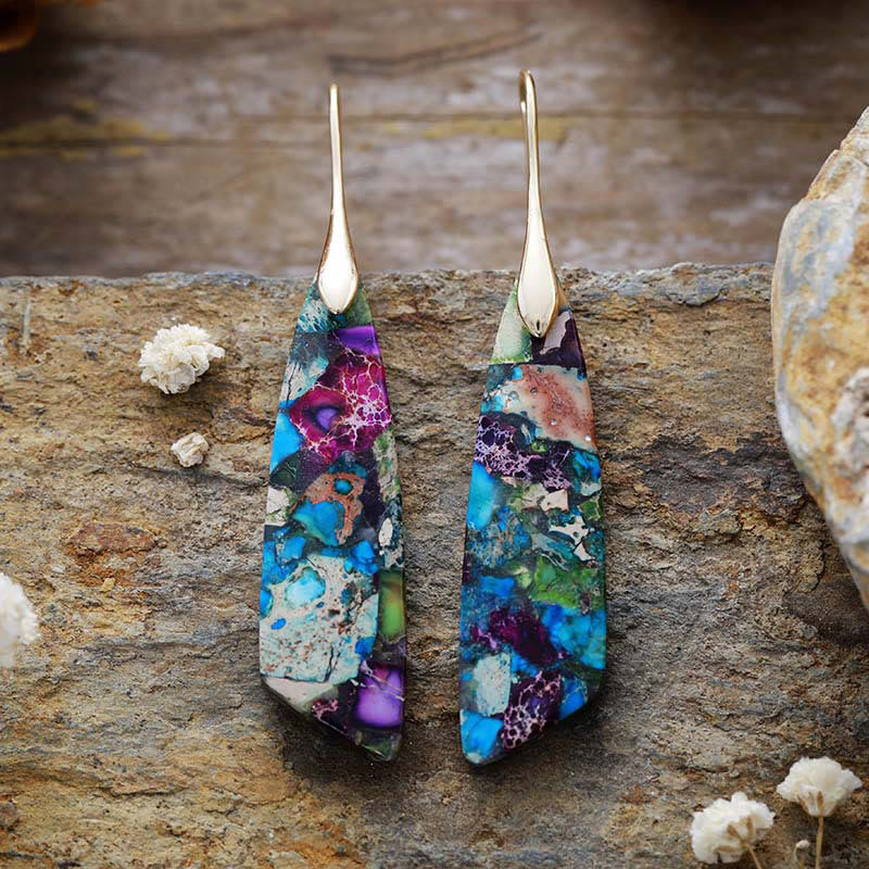 Emperor Stone Earrings for Balance and Serenity