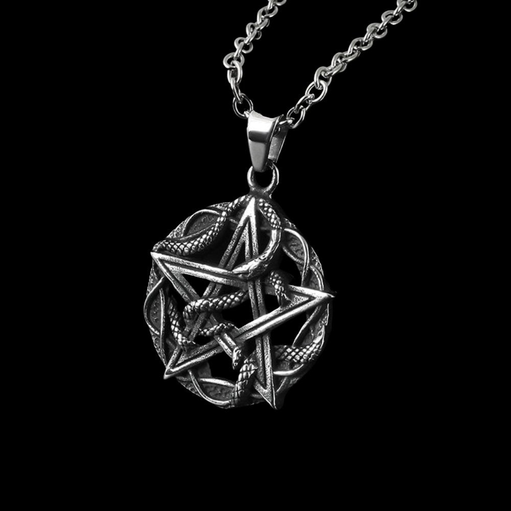 Entwined Snake Pentagram Pendant