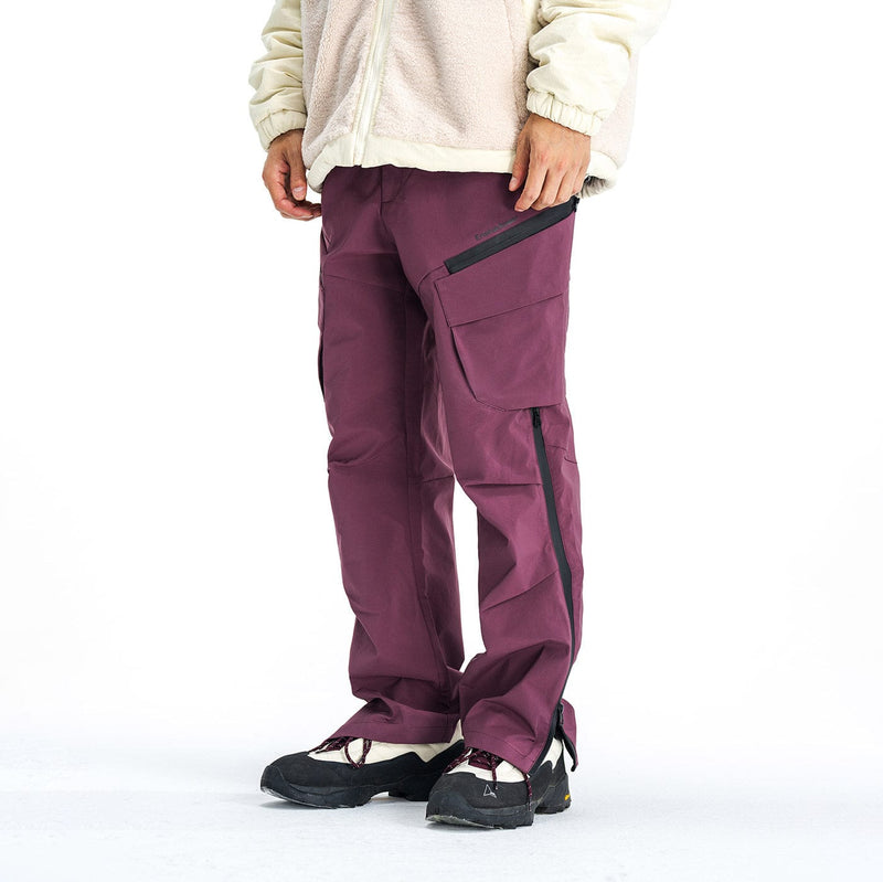 Water-proof Crinkled Cargo Ski Pants