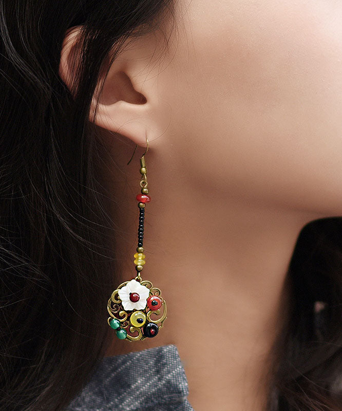 Colorblock Agate Copper Original Drop Earrings
