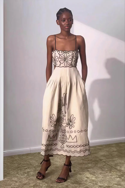Embroidered Maxi Dress