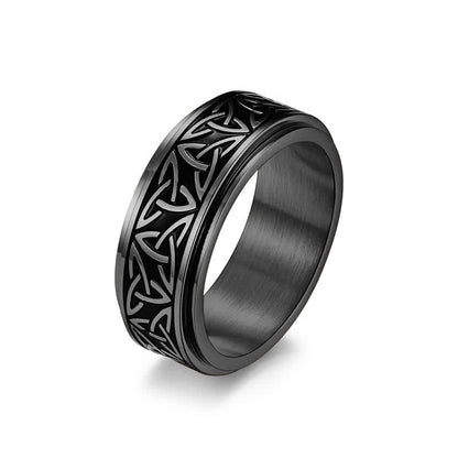 8mm Titanium Steel Triquetra Spiritual Ring for Balance
