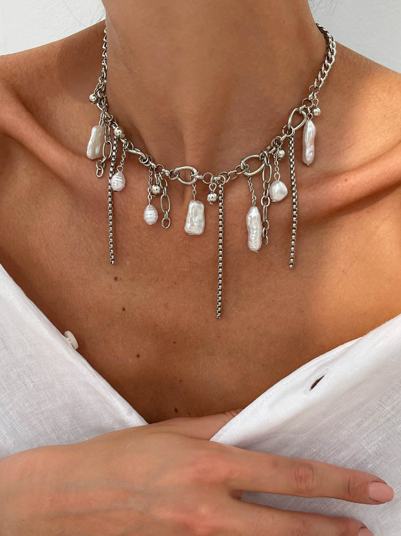 Chains Geometric Tasseled Necklaces Accessories