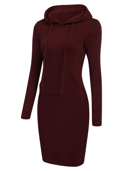 Hooded Collar Kangaroo Pocket Sweat Dress Mini Dresses Woman Long Sleeve Clothing Tunic Robe – Long Sleeve Hooded Collar Kangaroo Pocket Sweat Dress Mini Dresses Woman Clothing Tunic Robe