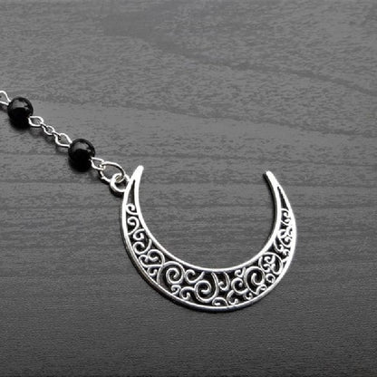 Magick Moon Obsidian Pentagram Necklace