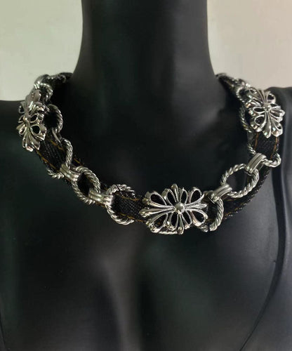 Black Stainless Steel Cross Necklace