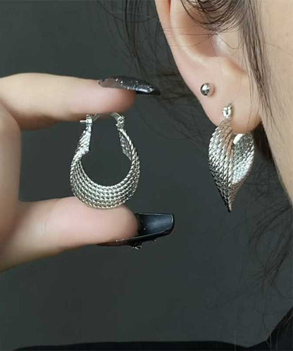 Silk Metal Geometric Circle Hoop Earrings