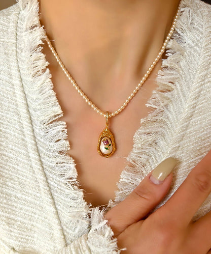 French Baroque Pearl Monet's Garden Pendant Necklace