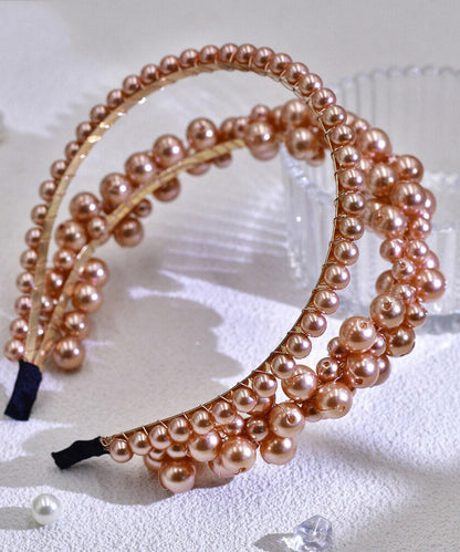 Classy Gold Acrylic Pearl Beadin Hairpiece