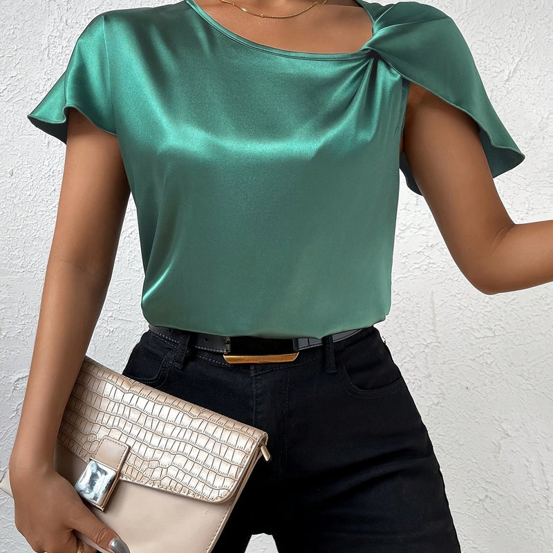 Leasa - Forward Shoulder Accent Blouse