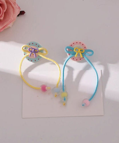Rainbow Handmade Butto Bow Tassel Drop Earrings