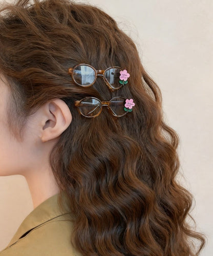 Pink Acrylic Glasses a Pair Hairpin