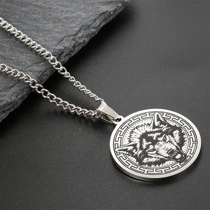 Titanium Steel Spiritual Protection Pendant Necklace