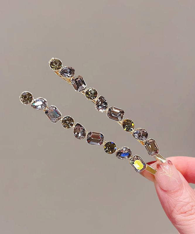 Gold Alloy Zircon Crystal Hairpin